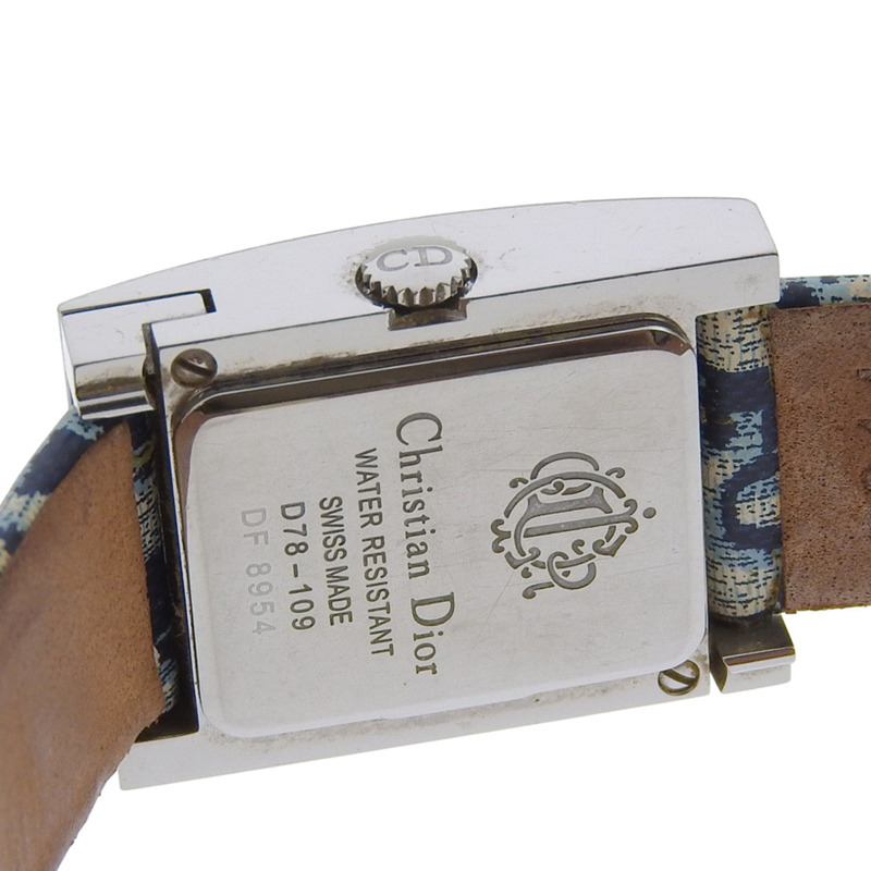 Dior Maris腕錶D78-109，不鏽鋼和皮革錶殼，石英機芯，指針式顯示，白色貝殼錶盤，女士款-5