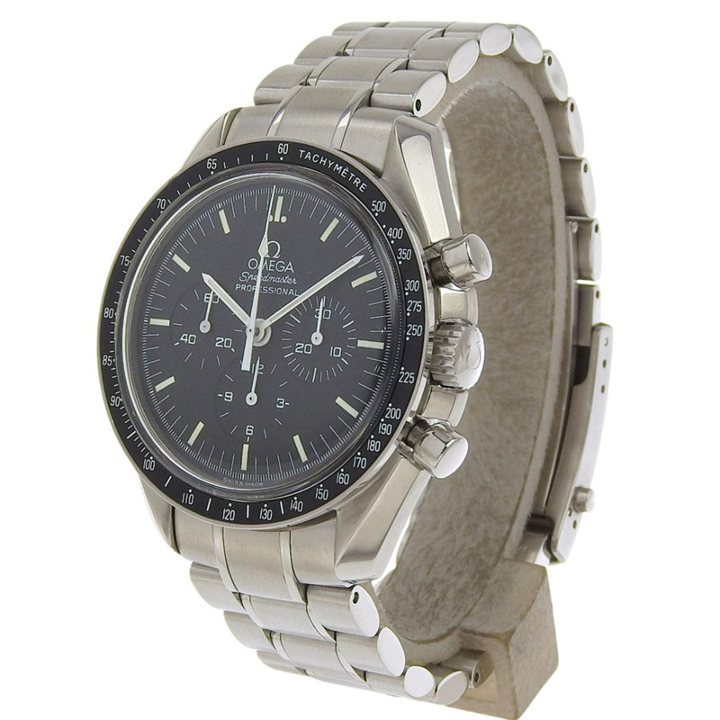 歐米茄超霸系列專業腕錶 3570.50 不鏽鋼 2010 手動上鍊計時碼錶 黑色錶盤 男士腕錶-1