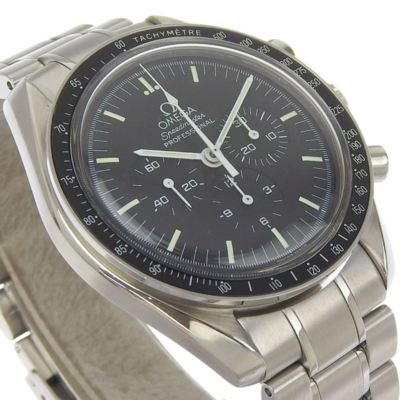 歐米茄超霸系列專業腕錶 3570.50 不鏽鋼 2010 手動上鍊計時碼錶 黑色錶盤 男士腕錶-2