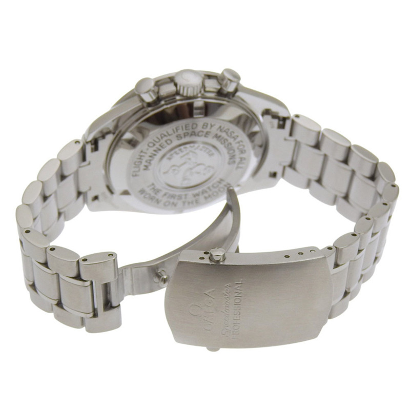 歐米茄超霸系列專業腕錶 3570.50 不鏽鋼 2010 手動上鍊計時碼錶 黑色錶盤 男士腕錶-4