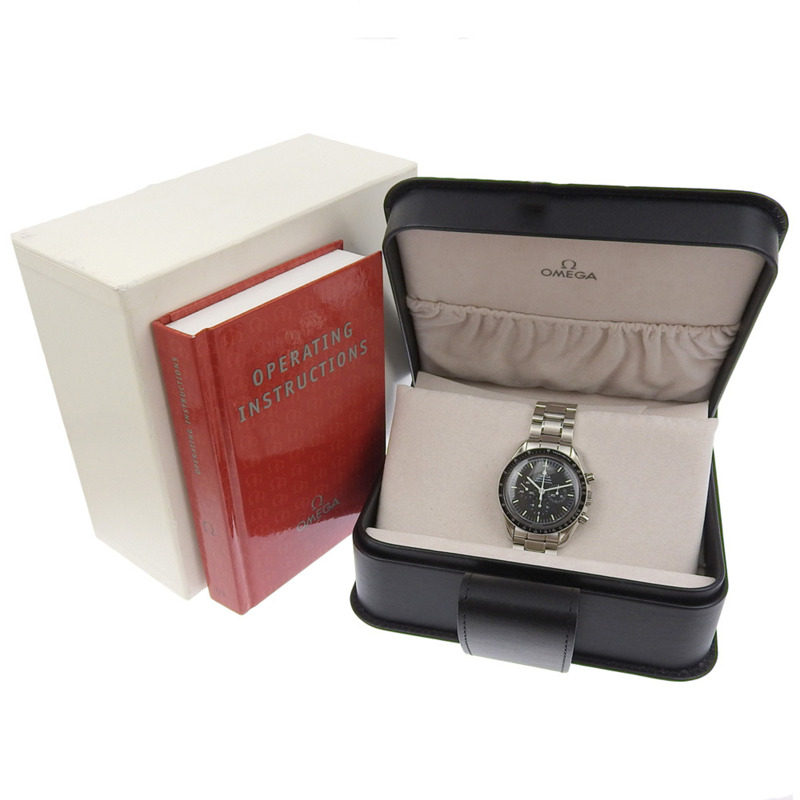 歐米茄超霸系列專業腕錶 3570.50 不鏽鋼 2010 手動上鍊計時碼錶 黑色錶盤 男士腕錶-7