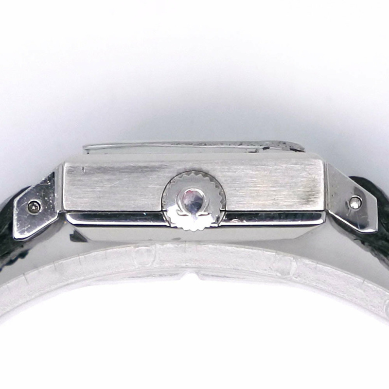 歐米茄日內瓦腕錶，1070型機芯，不鏽鋼錶殼搭配壓花皮革錶帶，手動上鍊，銀色錶盤，女士款-5