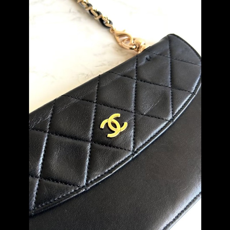 【LA LUNE】中古包 Chanel黑色小羊皮革包 長夾 斜背包 單肩包 側背包 二手包-5