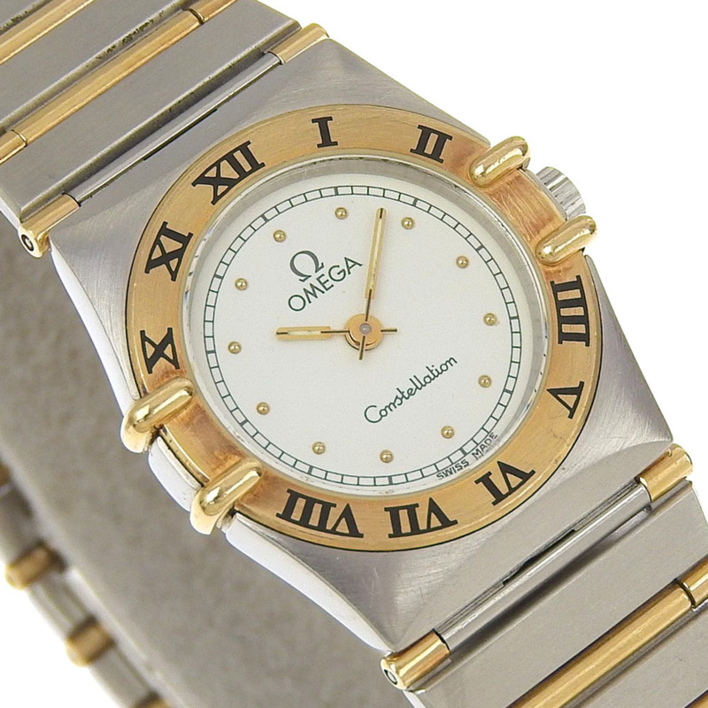 歐米茄星座系列迷你女士腕錶，不鏽鋼錶殼，石英機芯，指針式顯示，白色錶盤-2