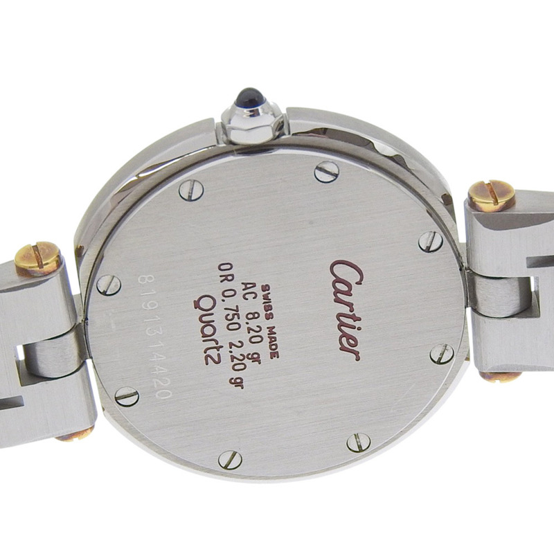 卡地亞 Santos Vendome 腕錶，859 型機芯，不鏽鋼和 18K 黃金材質，石英機芯，模擬顯示，灰色錶盤，女士款。-4