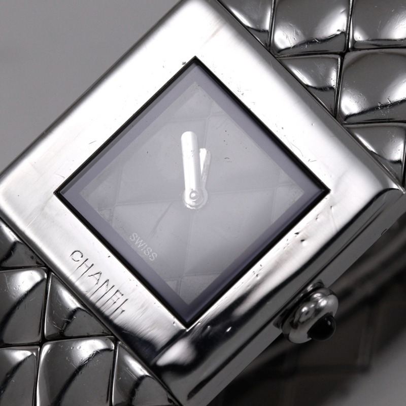 香奈兒 Matelasse H0009 女士腕錶，不鏽鋼錶殼，石英機芯，指針式顯示，黑色錶盤-6