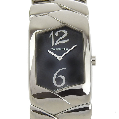 Tiffany & Co.) 女士 Tisolo 手錶 Z6301.10，不鏽鋼石英模擬顯示，黑色錶盤