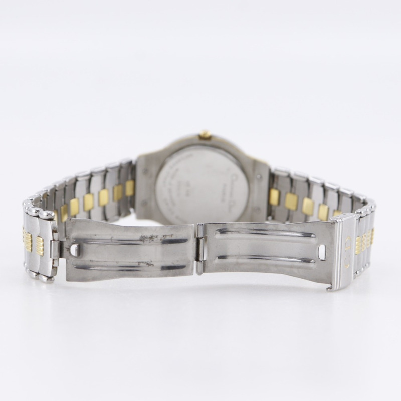 Christian Dior 45.146 鍍金不鏽鋼石英指針式男錶，白色錶盤-5