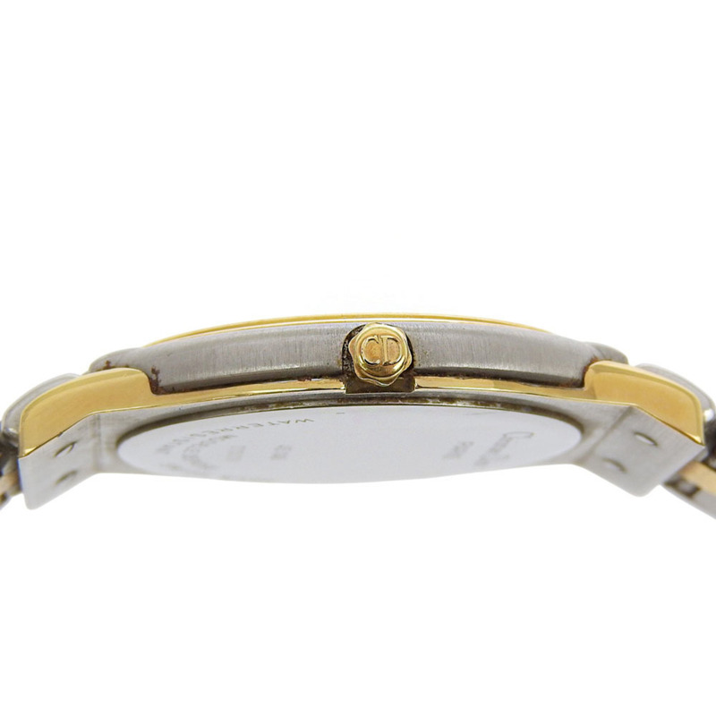 Christian Dior 45.146 鍍金不鏽鋼石英指針式男錶，白色錶盤-6