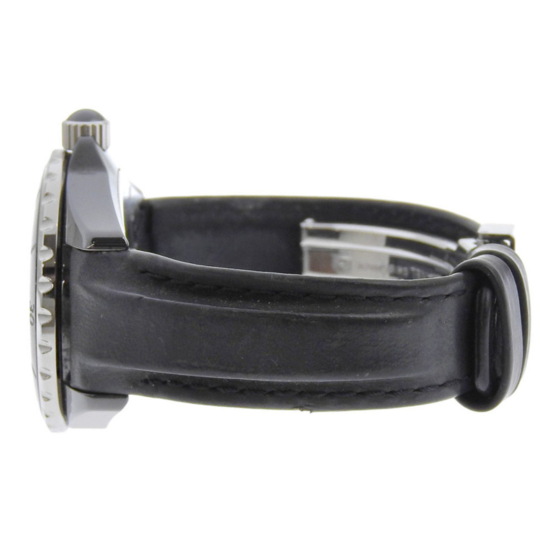 香奈兒 J12 腕錶 H0680 陶瓷和皮革錶帶 石英指針式顯示 黑色錶盤 女士腕錶-3