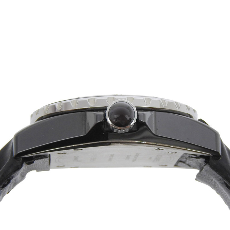 香奈兒 J12 腕錶 H0680 陶瓷和皮革錶帶 石英指針式顯示 黑色錶盤 女士腕錶-5