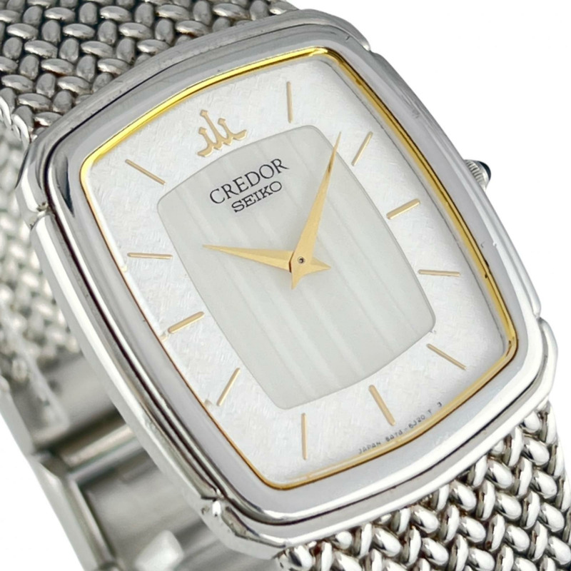 精工 Credor 男士腕錶 5A74-3D20 不鏽鋼錶殼，日本製造，石英機芯，指針式顯示，白色錶盤-2