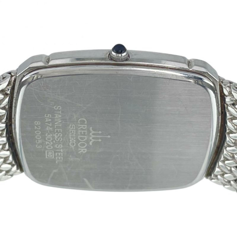 精工 Credor 男士腕錶 5A74-3D20 不鏽鋼錶殼，日本製造，石英機芯，指針式顯示，白色錶盤-4