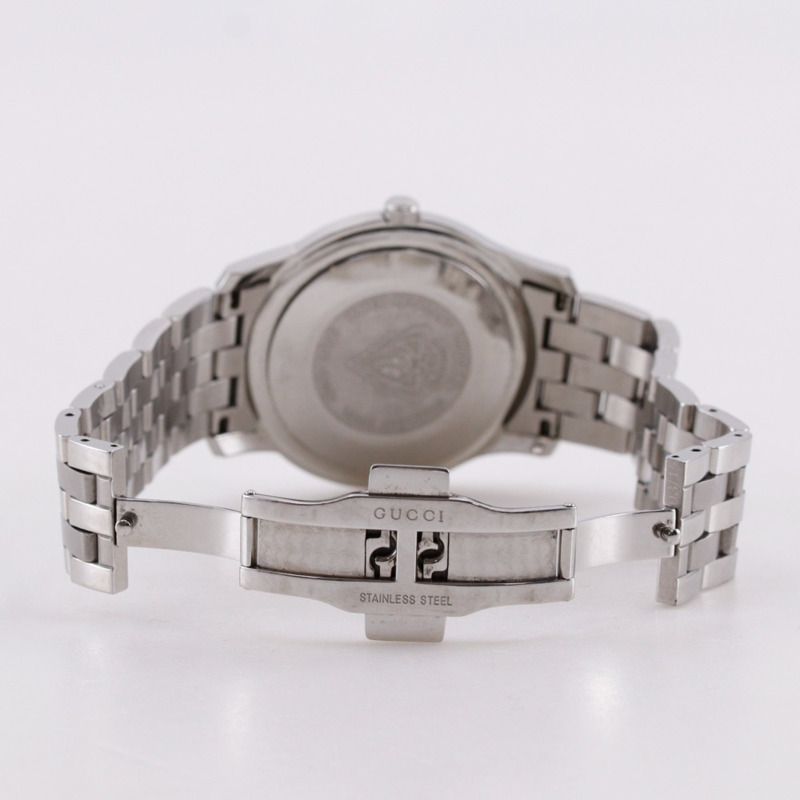 Gucci G-Class 5500XL 男士不鏽鋼石英錶，指針式顯示，白色錶盤-9