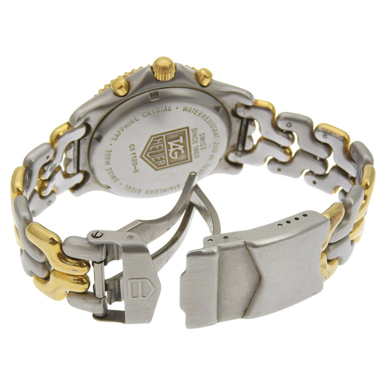 TAG HEUER 豪雅 CG1120-0 男款石英計時腕錶，不鏽鋼錶殼，鍍金錶殼，白色錶盤-4
