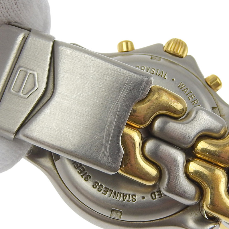 TAG HEUER 豪雅 CG1120-0 男款石英計時腕錶，不鏽鋼錶殼，鍍金錶殼，白色錶盤-7