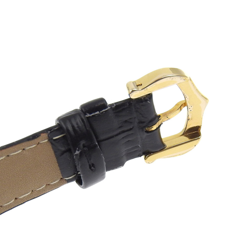 卡地亞 Must Vendome 女士腕錶，18K 金錶殼搭配壓花皮革錶帶，法國製造，石英機芯，指針式顯示，白色錶盤-7