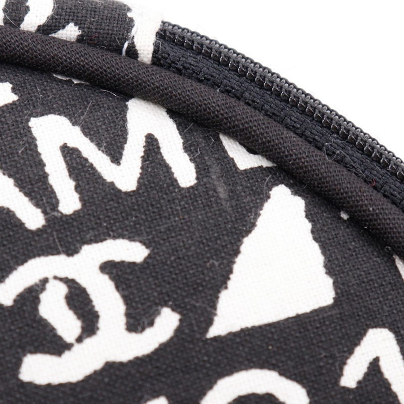 香奈兒 31rue Cambon 化妝包，新穎款，棉質，黑色，拉鍊，女士-6