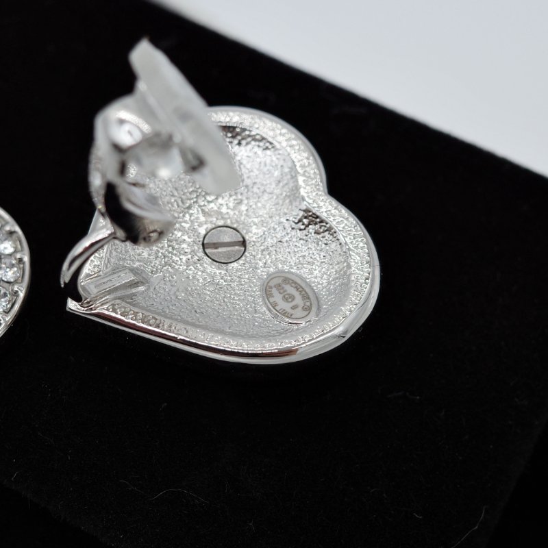 【CP 精選🌟小編推薦】24S Chanel 香奈兒 水鑽愛心 銀色 白色珍珠 耳夾 耳環-6