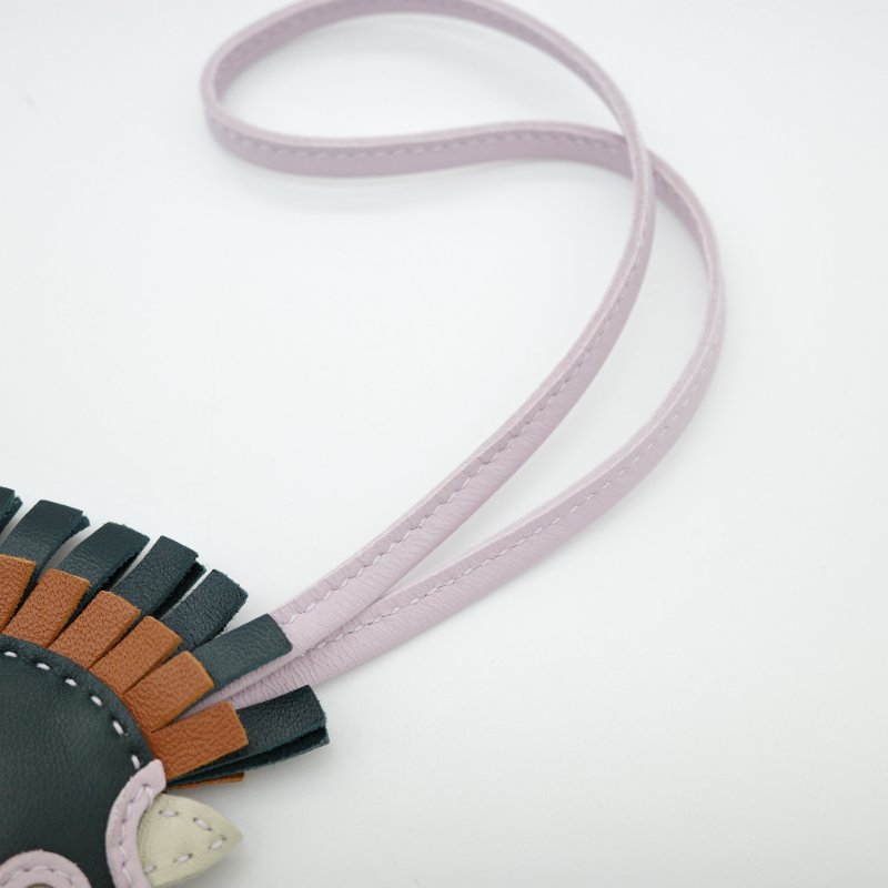 HERMES 愛馬仕 小羊皮 U刻 Geegee深藍 馬頭 包包掛件吊飾-4