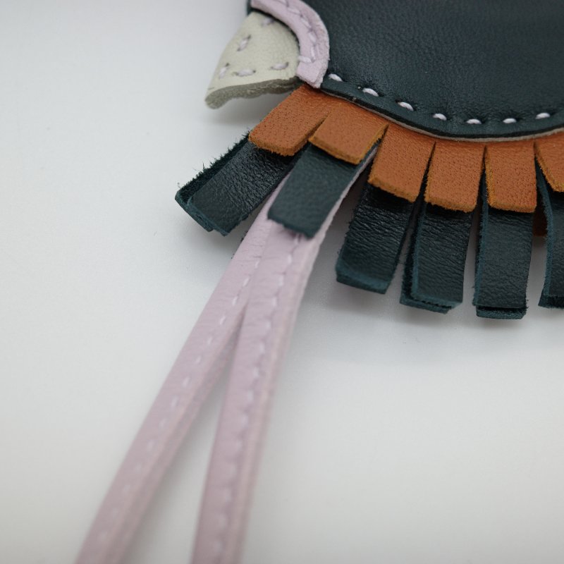 HERMES 愛馬仕 小羊皮 U刻 Geegee深藍 馬頭 包包掛件吊飾-6