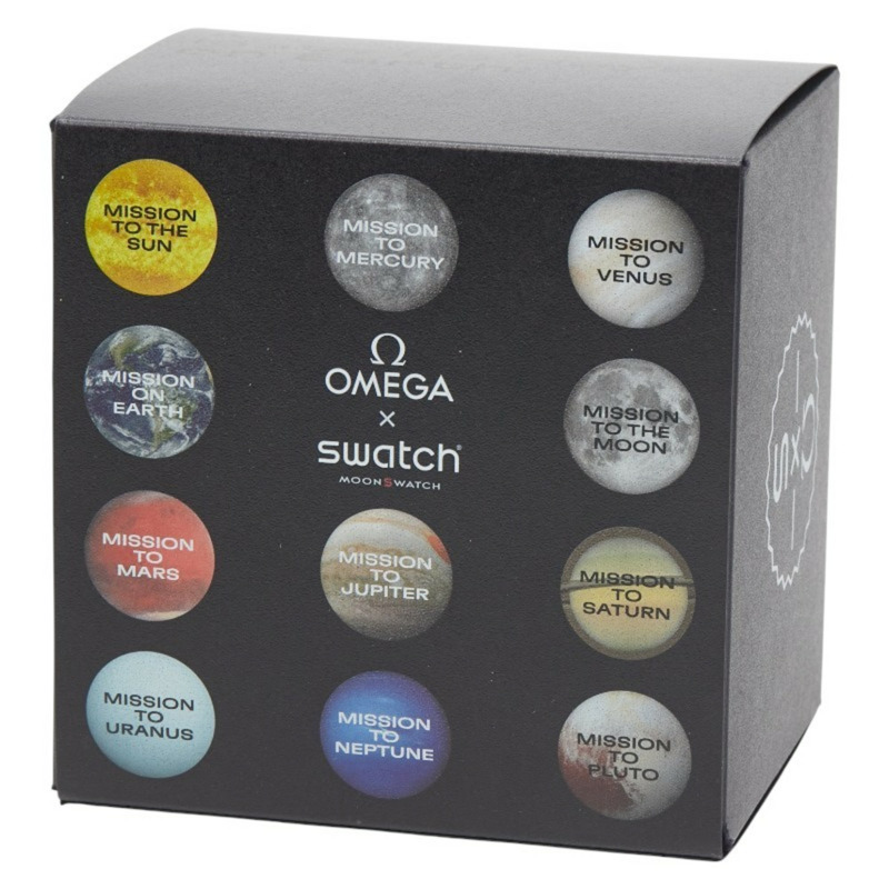 歐米茄 x Swatch 月球水星任務腕錶 SO33A100 石英機芯 灰色錶盤 陶瓷尼龍錶帶 男士腕錶-7