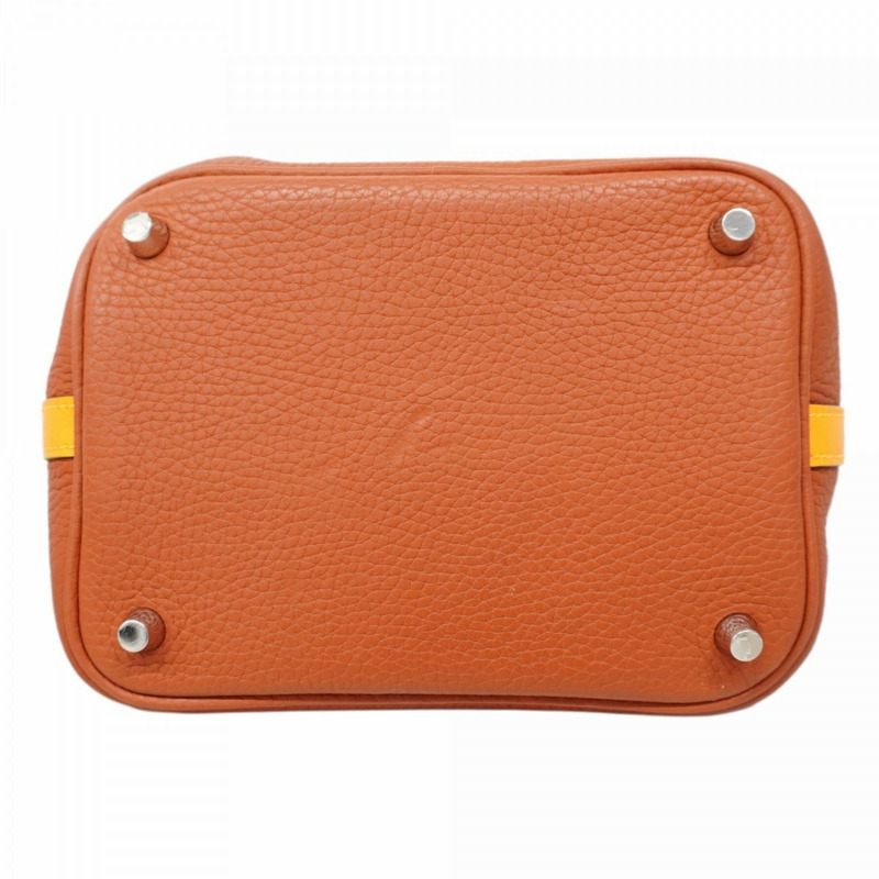 愛馬仕 Hermès Picotin Lock Touch 18 女士手提包，Swift Taurillon Cuivre Jaune D'or 皮革，飾有 X 標誌-2