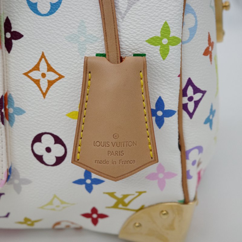 絕美【收藏品級別♥️保存品】Louis Vuitton 路易威登 x 村上隆 Speedy 30  白三彩 PVC 帆布 手提包 波士頓包｜專櫃13萬-4