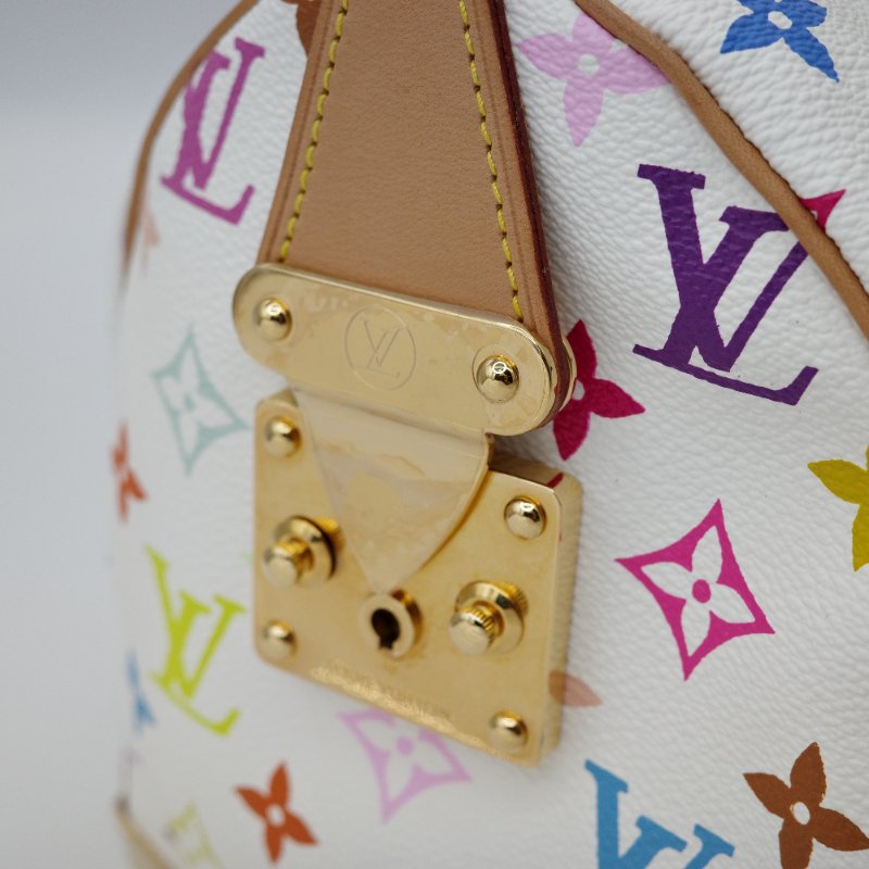 絕美【收藏品級別♥️保存品】Louis Vuitton 路易威登 x 村上隆 Speedy 30  白三彩 PVC 帆布 手提包 波士頓包｜專櫃13萬-5