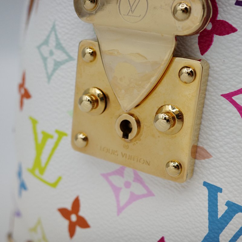 絕美【收藏品級別♥️保存品】Louis Vuitton 路易威登 x 村上隆 Speedy 30  白三彩 PVC 帆布 手提包 波士頓包｜專櫃13萬-8