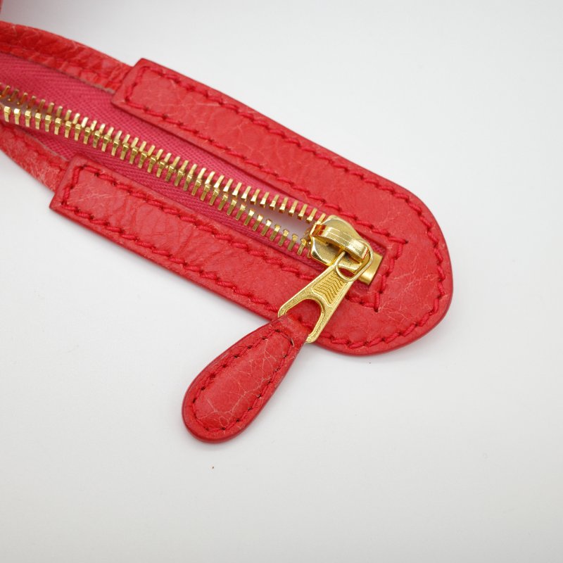 BALENCIAGA 巴黎世家 經典CITY橘紅色 金扣 機車包-8