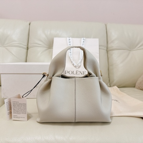 全新 法國輕奢 粉筆白polene number nine mini 可側背可手提