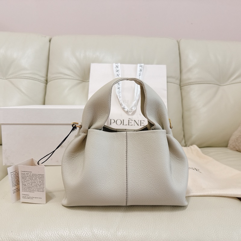 全新 法國輕奢 粉筆白polene number nine mini 可側背可手提-0