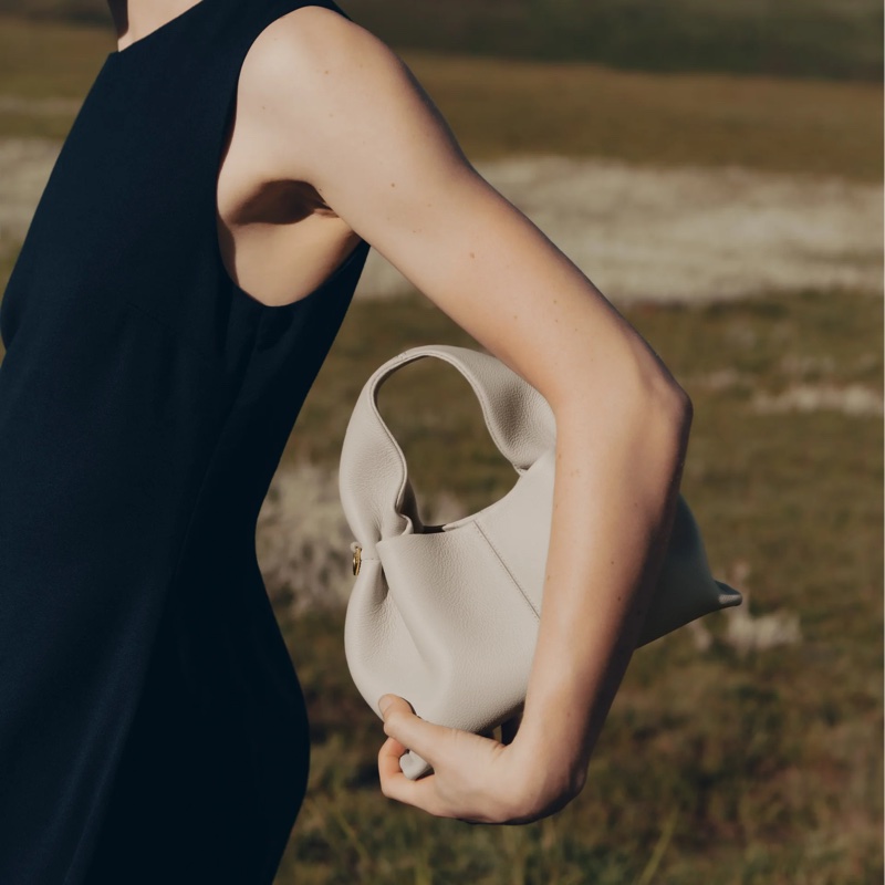 全新 法國輕奢 粉筆白polene number nine mini 可側背可手提-11