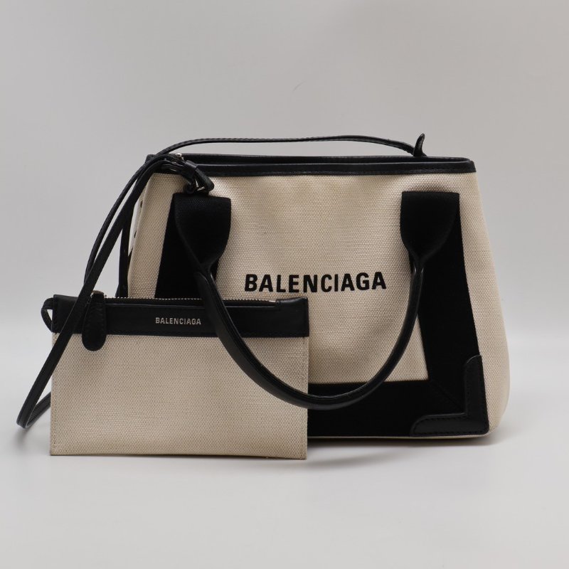 Balenciaga Navy cabas帆布托特-0