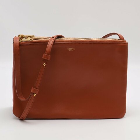 CELINE Trio多隔層斜背包 - 焦糖棕