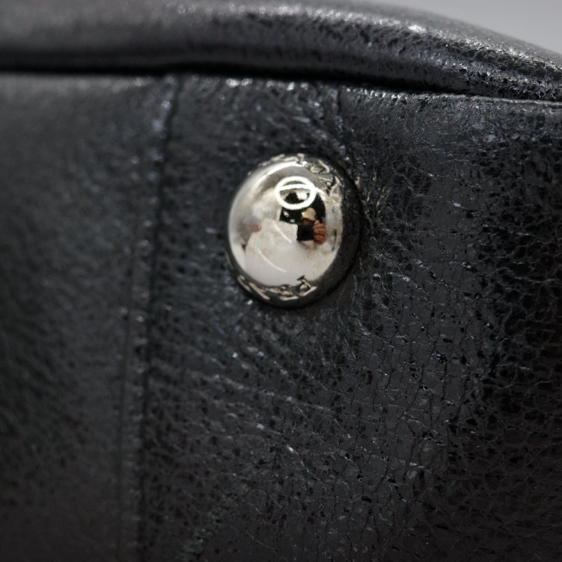 Prada 普拉達 Cervo Lux 黑色 鹿皮 銀色粗鏈條 手提包 肩背包 斜挎包-10