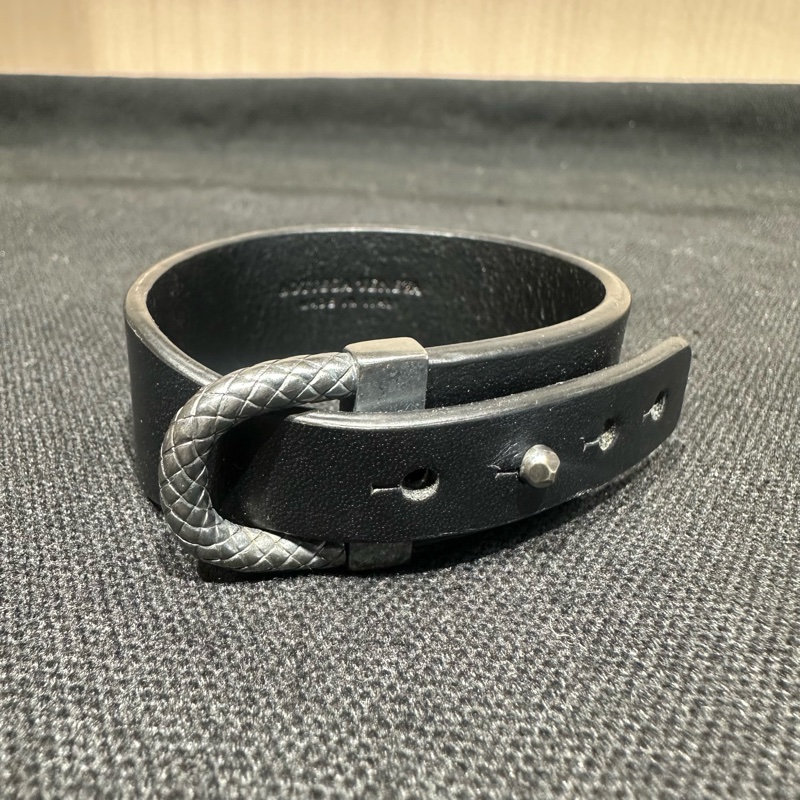 BottegaVeneta真皮手链 黑色-0