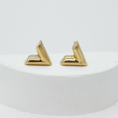 LOUIS VUITTON 路易威登  Essential V 金色 耳環耳釘