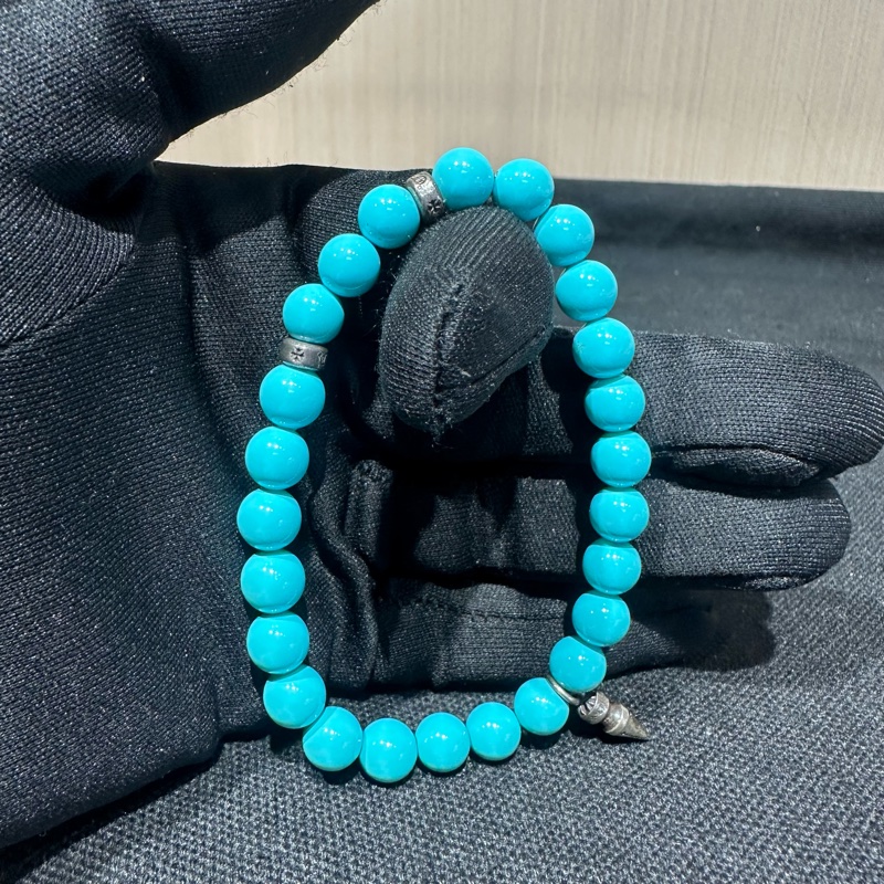 Chrome Hearts克罗心四银珠子弹手串 珠子6mm大号L-3