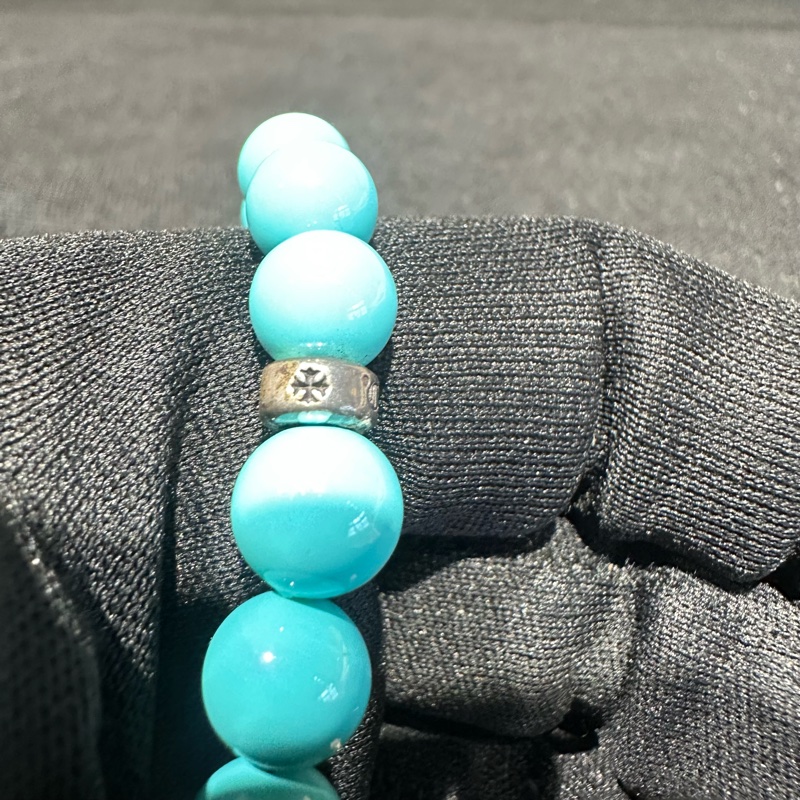 Chrome Hearts克罗心四银珠子弹手串 珠子6mm大号L-4