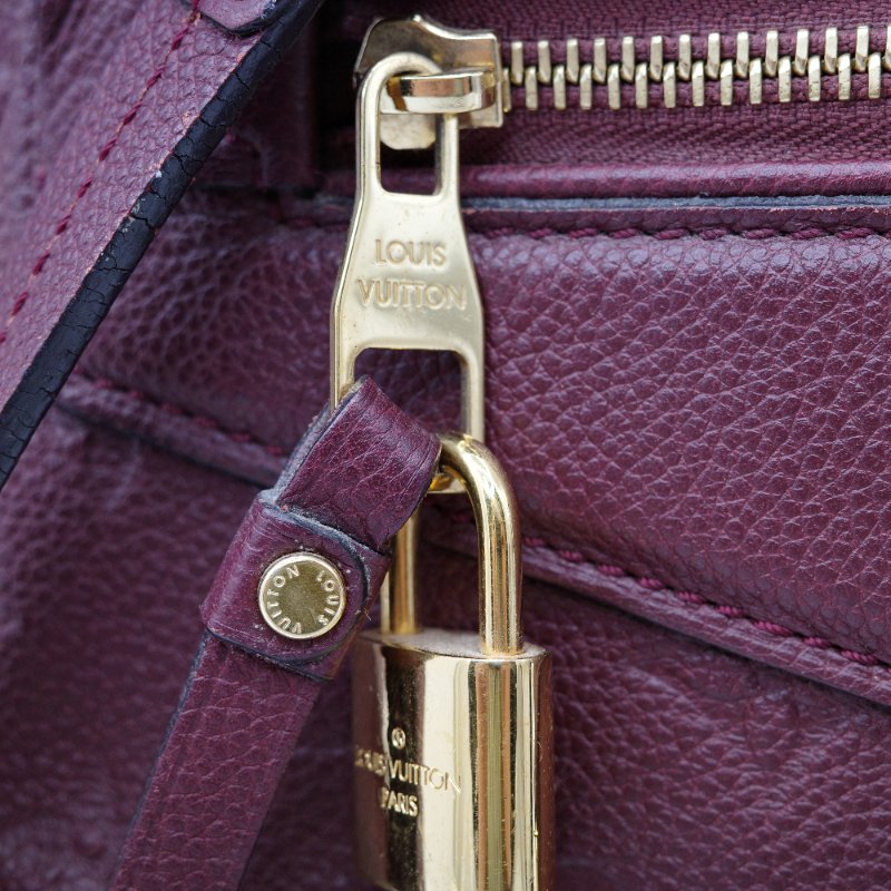 Louis Vuitton 路易威登 Lumineuse PM 莓果紫紅色 牛皮壓印 手提包 肩背包 斜挎包-9