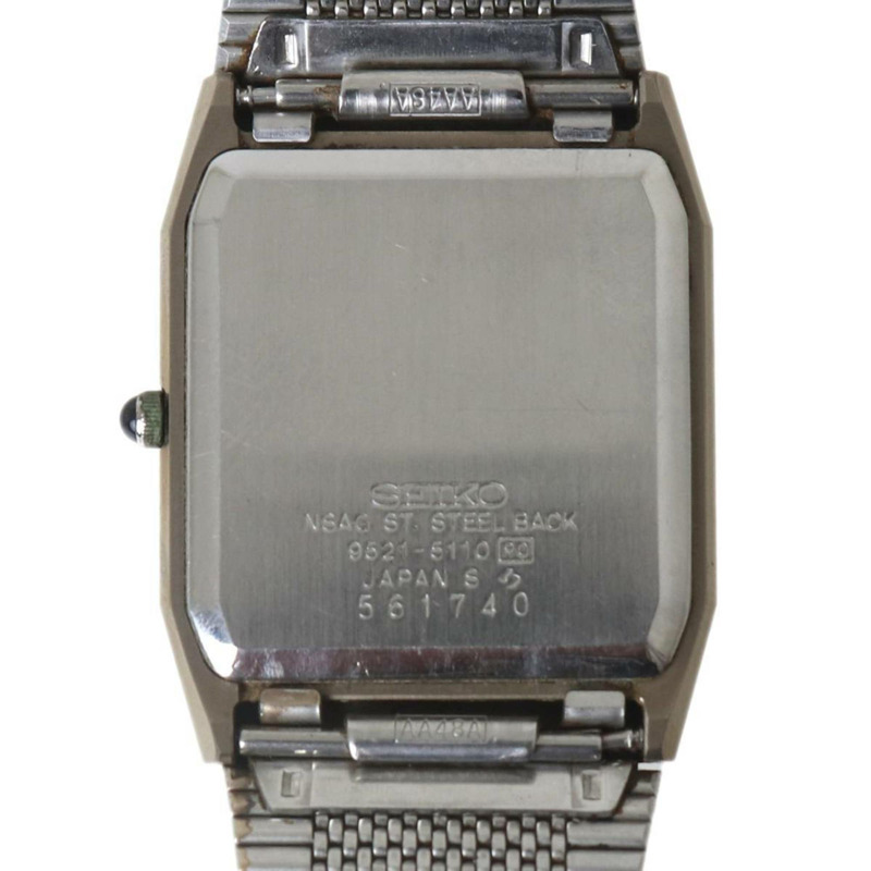 精工 Dolce 男士石英方形腕錶，金色，型號 9521-5110，錶帶可調節，最大腕圍約 21 厘米-2