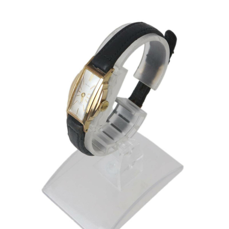 精工 Merit 女士手動上鍊 DiaShock 17 鑽腕錶，金色和黑色錶盤，型號 5257，適合手腕週長 14 厘米至 17.5 厘米。-1