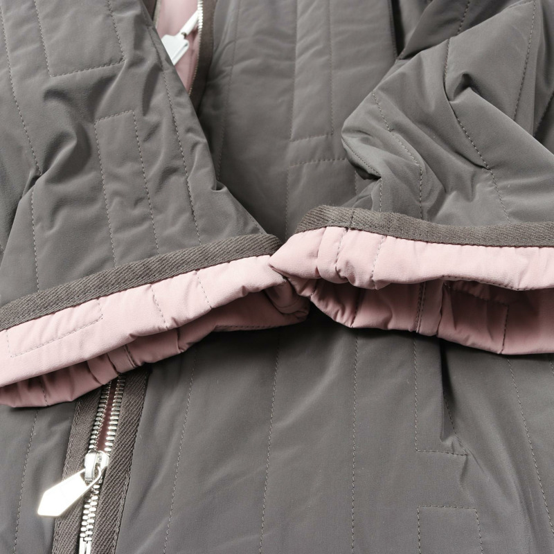 愛馬仕 H 形圖案縫線 其他夾克 尼龍 灰色 二手 男士-5