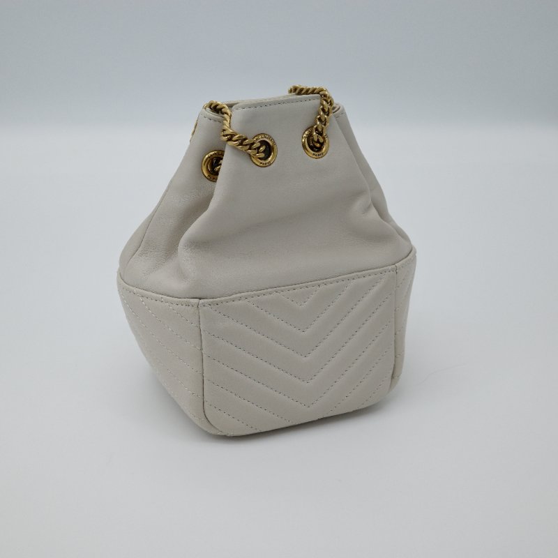 Saint Laurent 聖羅蘭 JOE 經典Logo 米色  小羊皮 水桶袋 單肩包 斜背包 鍊條包-3