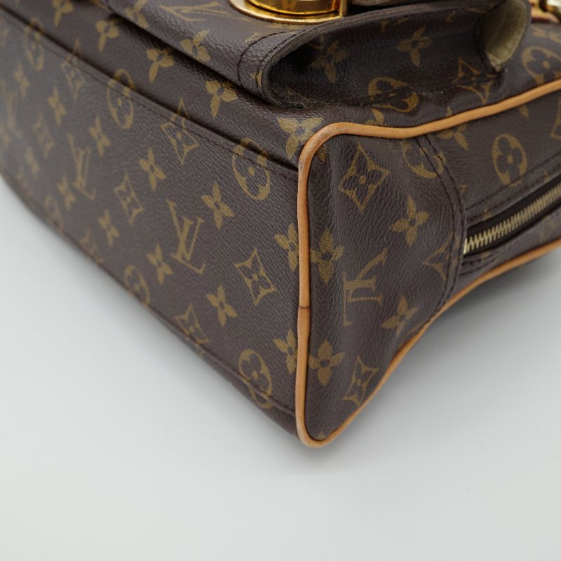 Louis Vuitton 路易威登 Manhattan 曼哈頓 棕色花紋 金釦 手提包 M40026-7