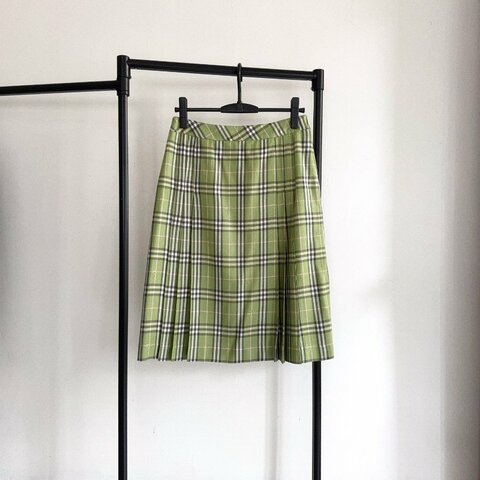 Burberry Blue Label 蘋果綠中長裙｜二手狀況優良