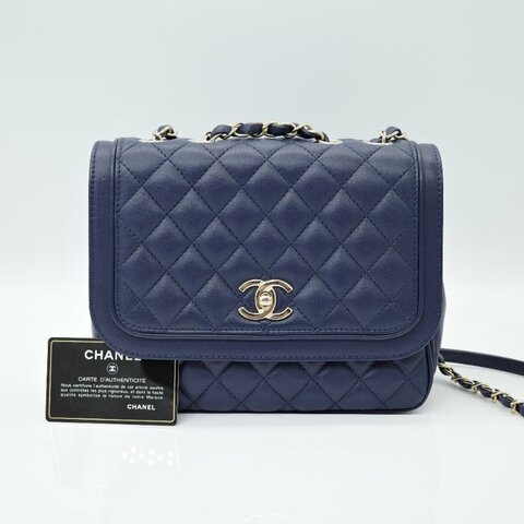 CHANEL 藍色 方戴妃 郵差
