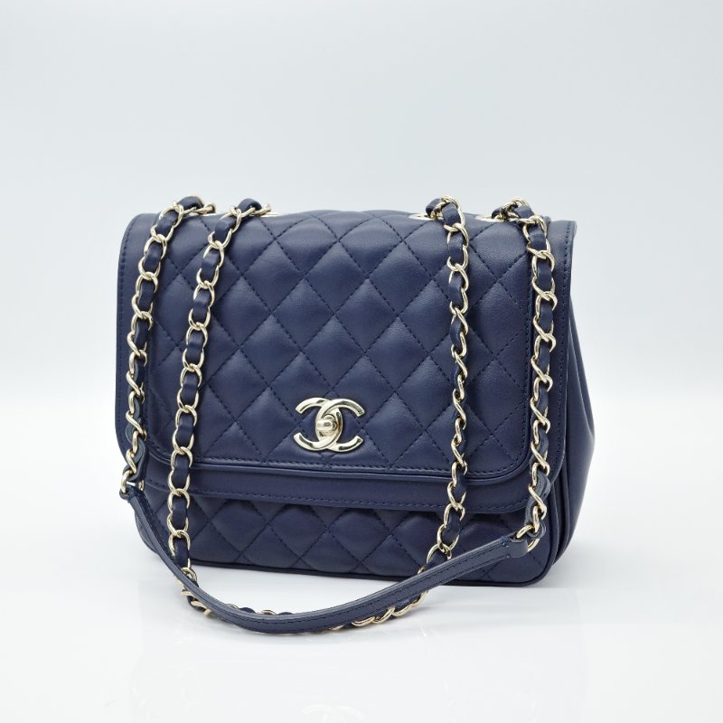 【CP 精選🌟小編推薦】nel 香奈兒 Classic Flap 22cm 方型 海軍藍 深藍色 淡金釦 鏈條包 單肩包 斜背包-1